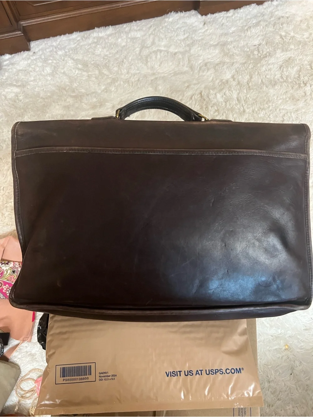 Coach 1989-1990 Wall Street Leather Briefcase with Brass Hardware